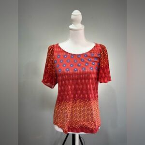 Rust Lucky Brand S/S Blouse Size S